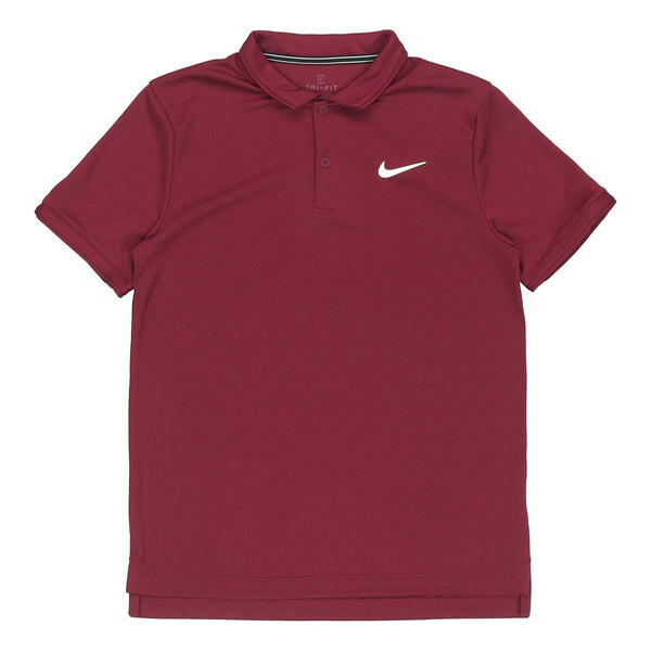 

Футболка running training sports quick dry breathable short sleeve polo shirt red wine red Nike, красный