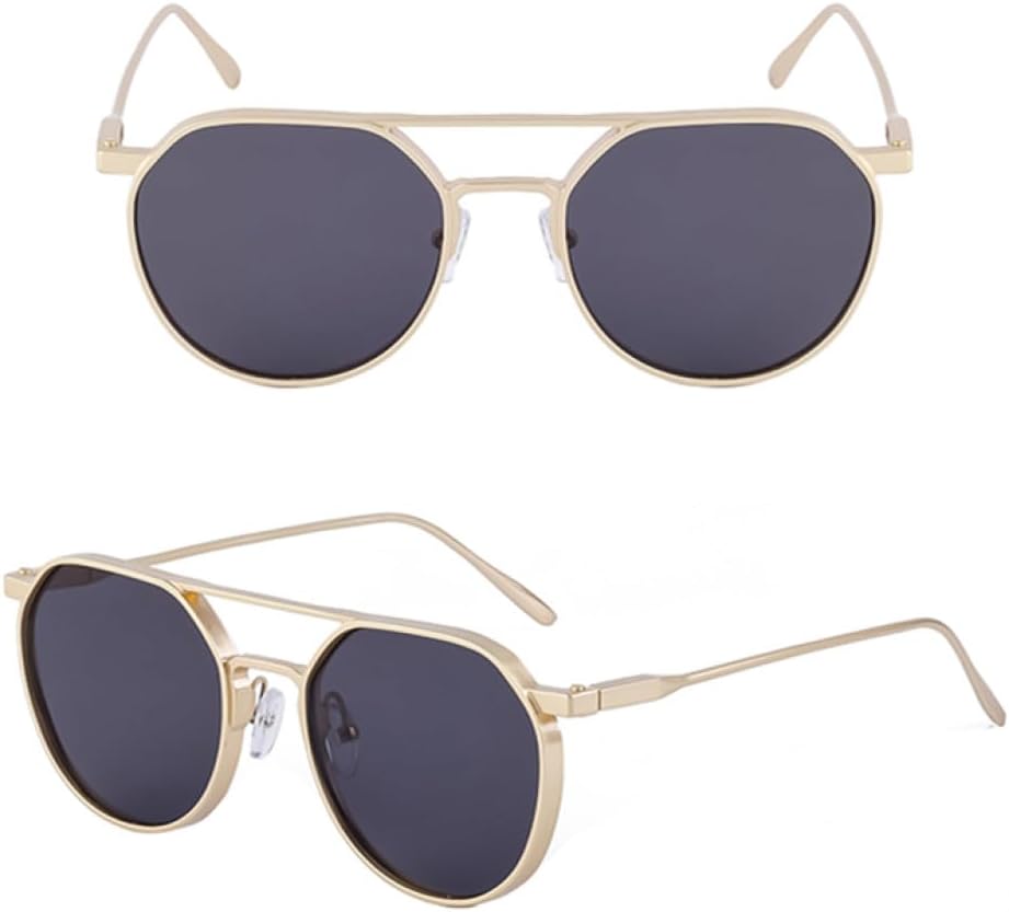 

Мужские круглые солнцезащитные очки MUTYNE в ретро-стиле с металлической оправой и защитой от УФ-излучения UV400, с двойной перемычкой, коричнево-синего цвета, Gold With Black