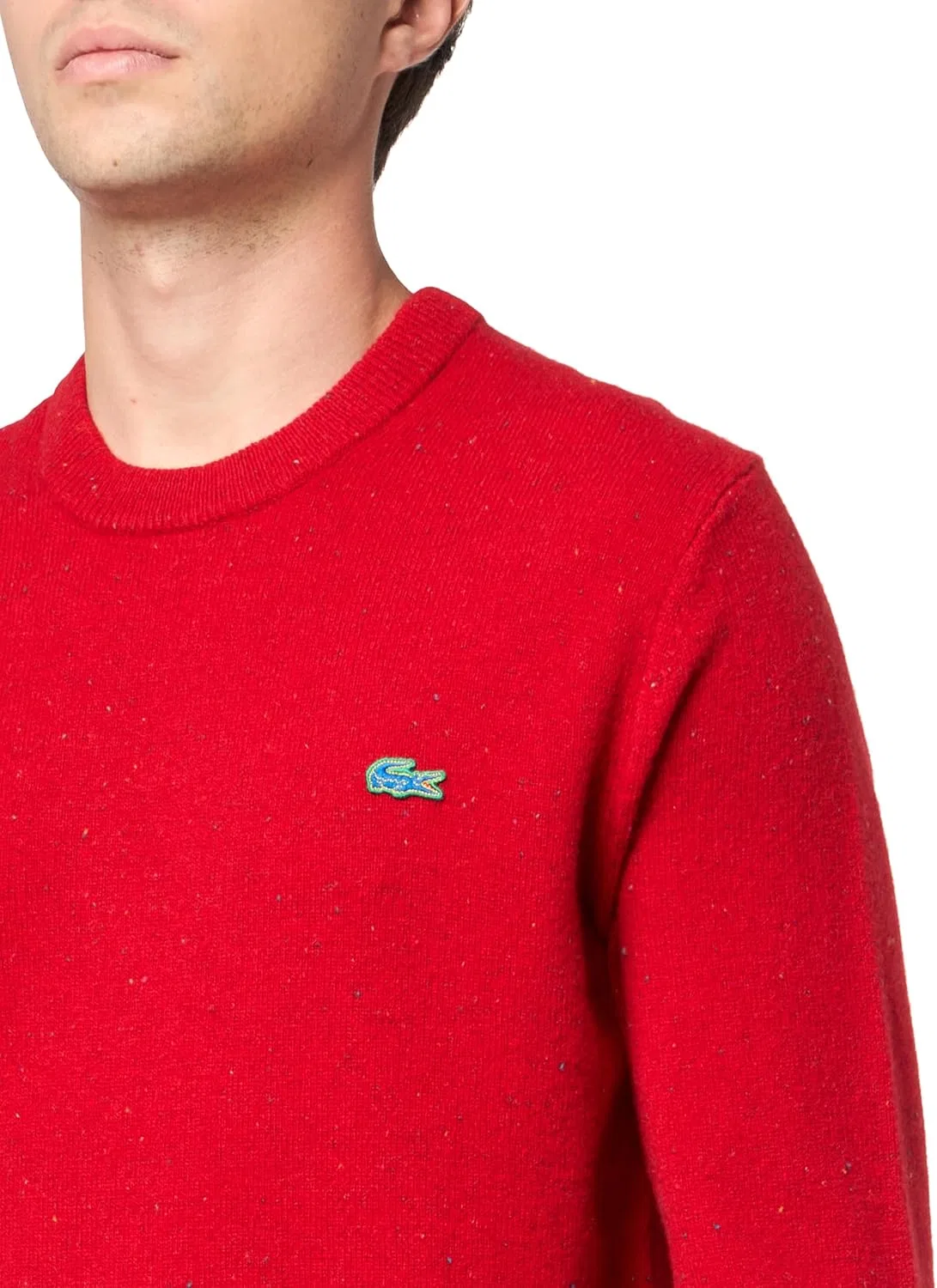 Свитер Lacoste мужской Regular Fit из шерстяного джерси в крапинку, красный — фото 3