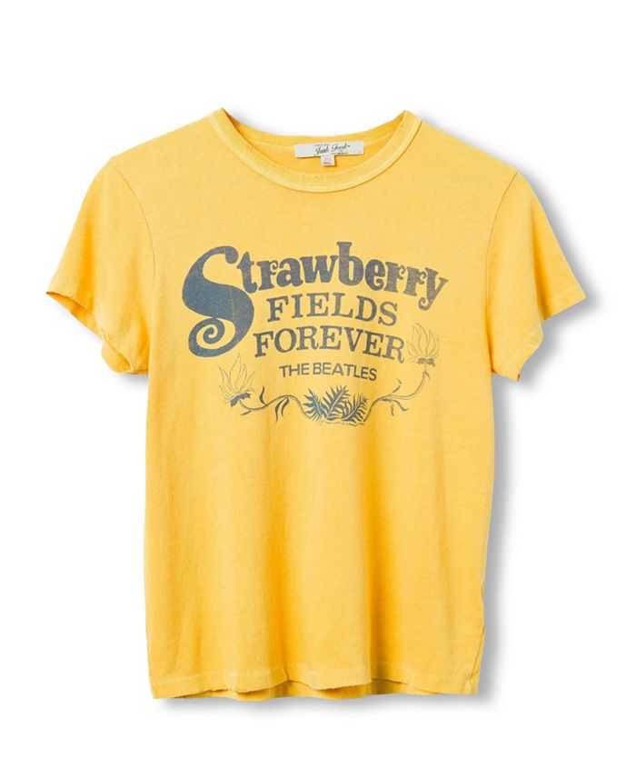 

Женская футболка The Beatles Strawberry Fields Forever Original Junk Food Clothing, желтый