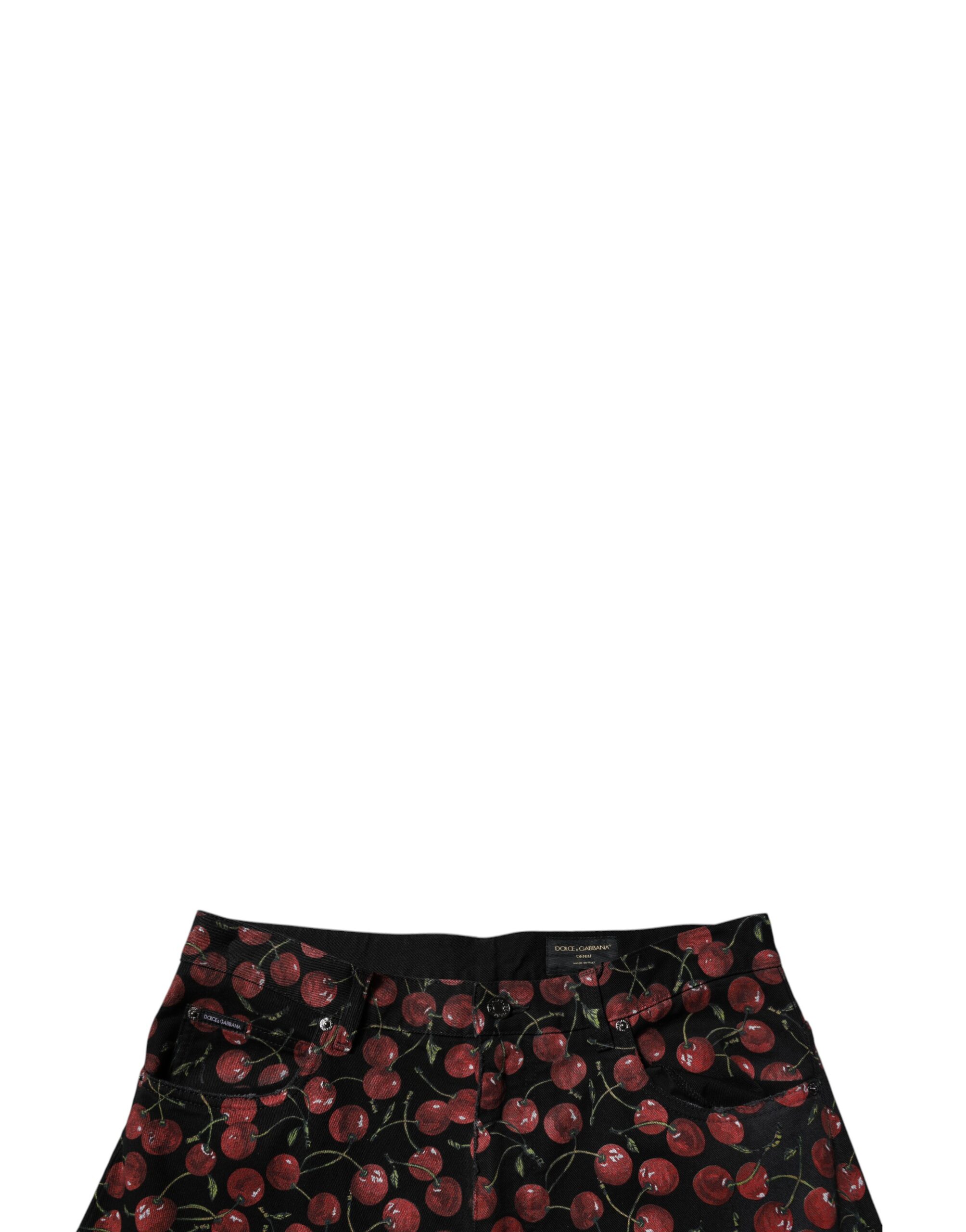 Черные вишневые хлопковые прямые мужские джинсы Dolce & Gabbana — фото 4