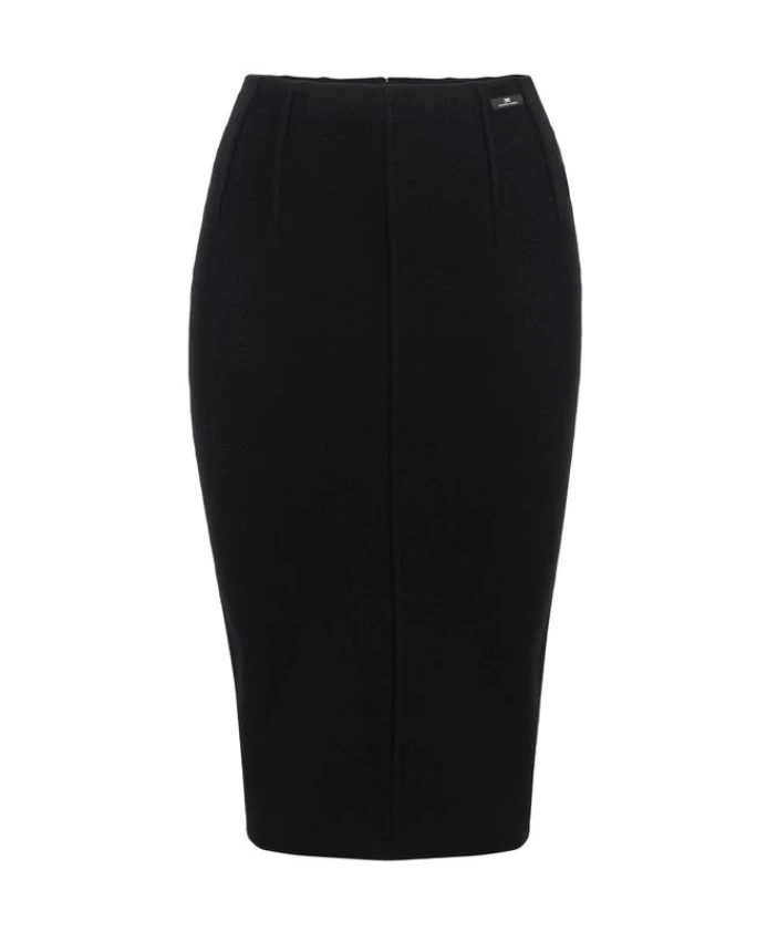 

Вязаная шерстяная юбка Elisabetta Franchi, черный