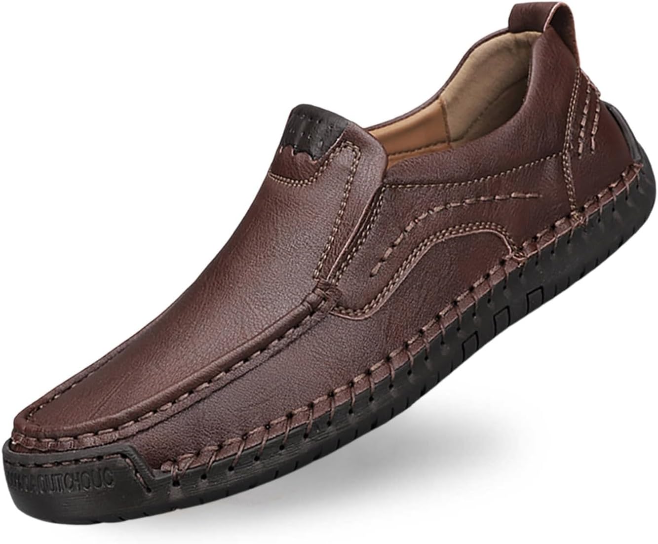 

Мужские кожаные слипоны мокасины, дышащие, удобные, для вождения, модная повседневная обувь, легкие для ходьбы Generic, коричневый