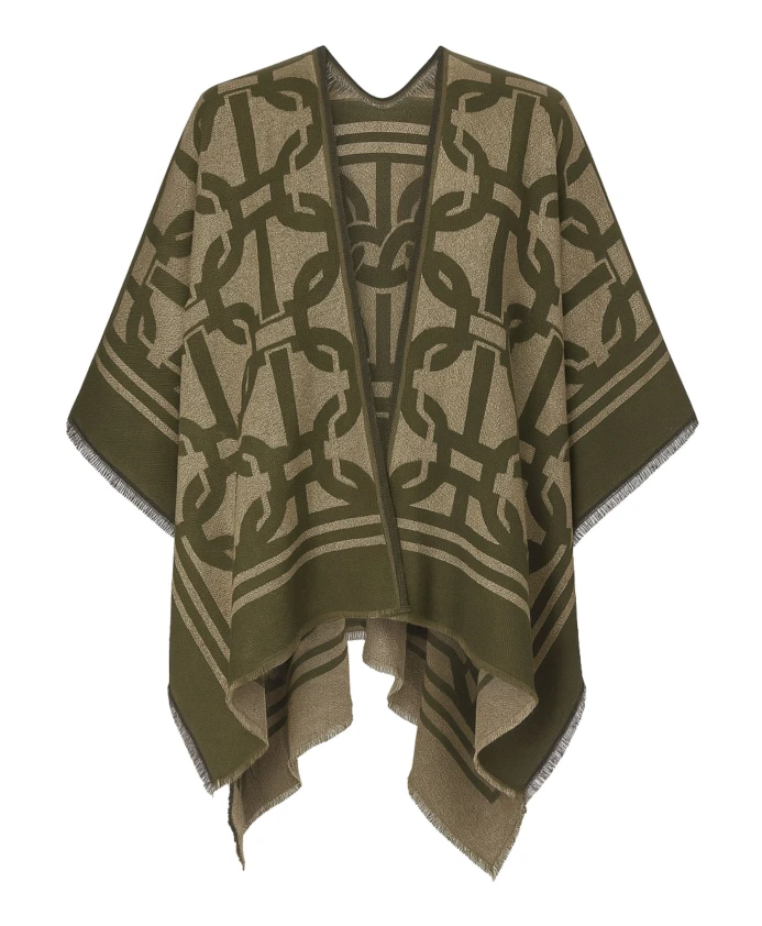 

Зеленая жаккардовая куртка-пончо Twinset, зеленый