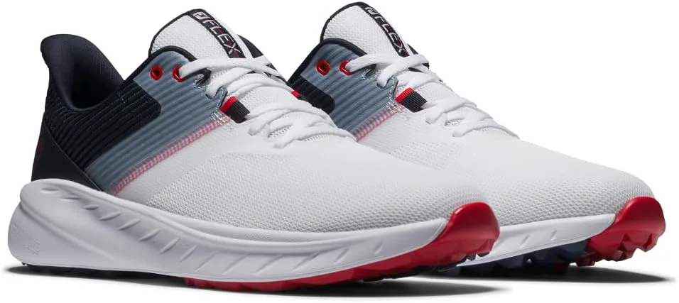 Мужские гольф-кроссовки FootJoy FJ Flex прошлых сезонов, белый/темно-синий/красный — фото 3