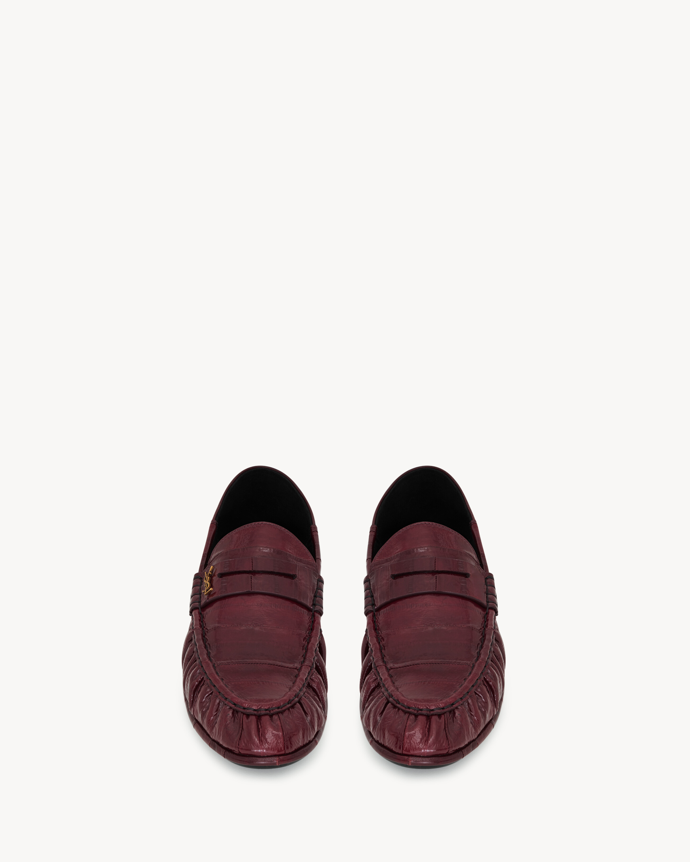 LE LOAFER складной из лакированного угря SAINT LAURENT, бордовый — фото 3