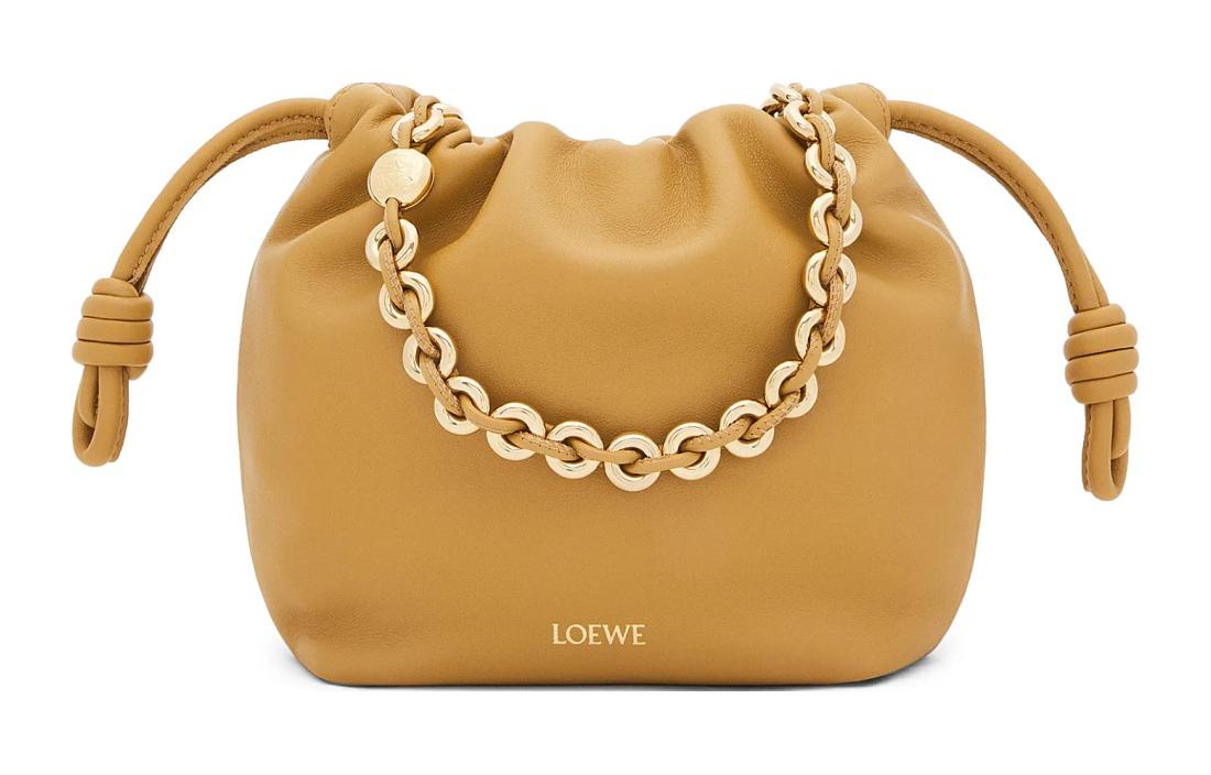 

LOEWE Фламенко Наппа овчина клатч мини женский на одно плечо кросс-боди desert yellow