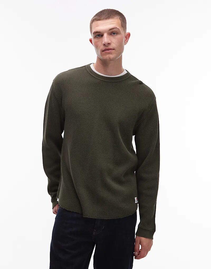 

Футболка Levi's с длинными рукавами и вафельным узором темно-зеленого цвета