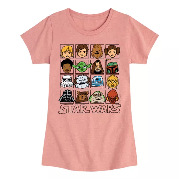 

Футболка с принтом персонажей для девочек 7-16 лет Star Wars, цвет desert pink