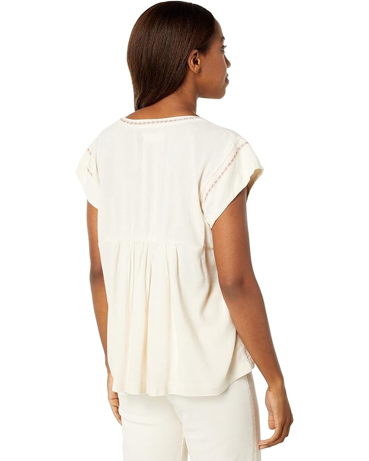 

Блуза Lucky Brand Geo Embroidered Blouse, цвет Whitecap Gray