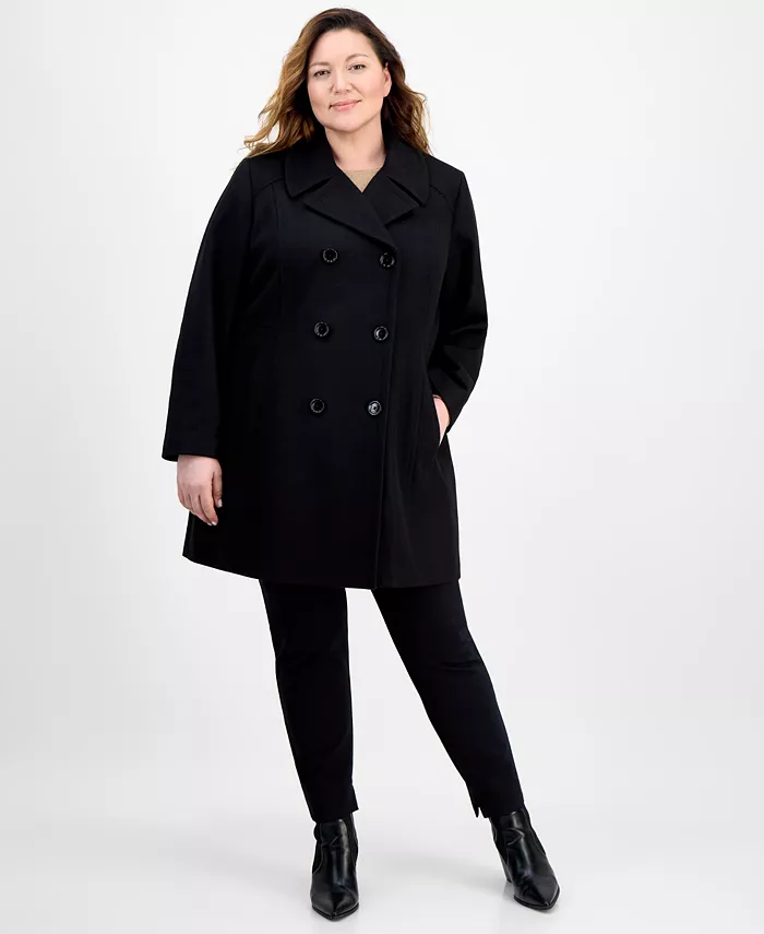

Двубортный бушлат больших размеров Anne Klein, черный