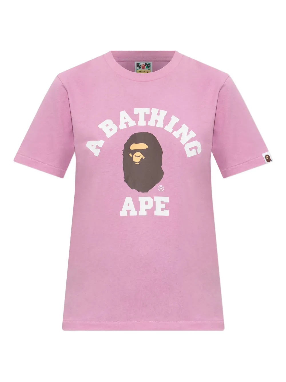 

Футболка с изображением головы обезьяны A BATHING APE, розовый