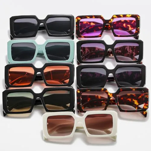 

Солнцезащитные очки квадратной формы 2026 года для женщин и мужчин, в стиле ретро, ​​с увеличенной оправой, модные оттенки, защита от ультрафиолета UV400 MTZJH, White