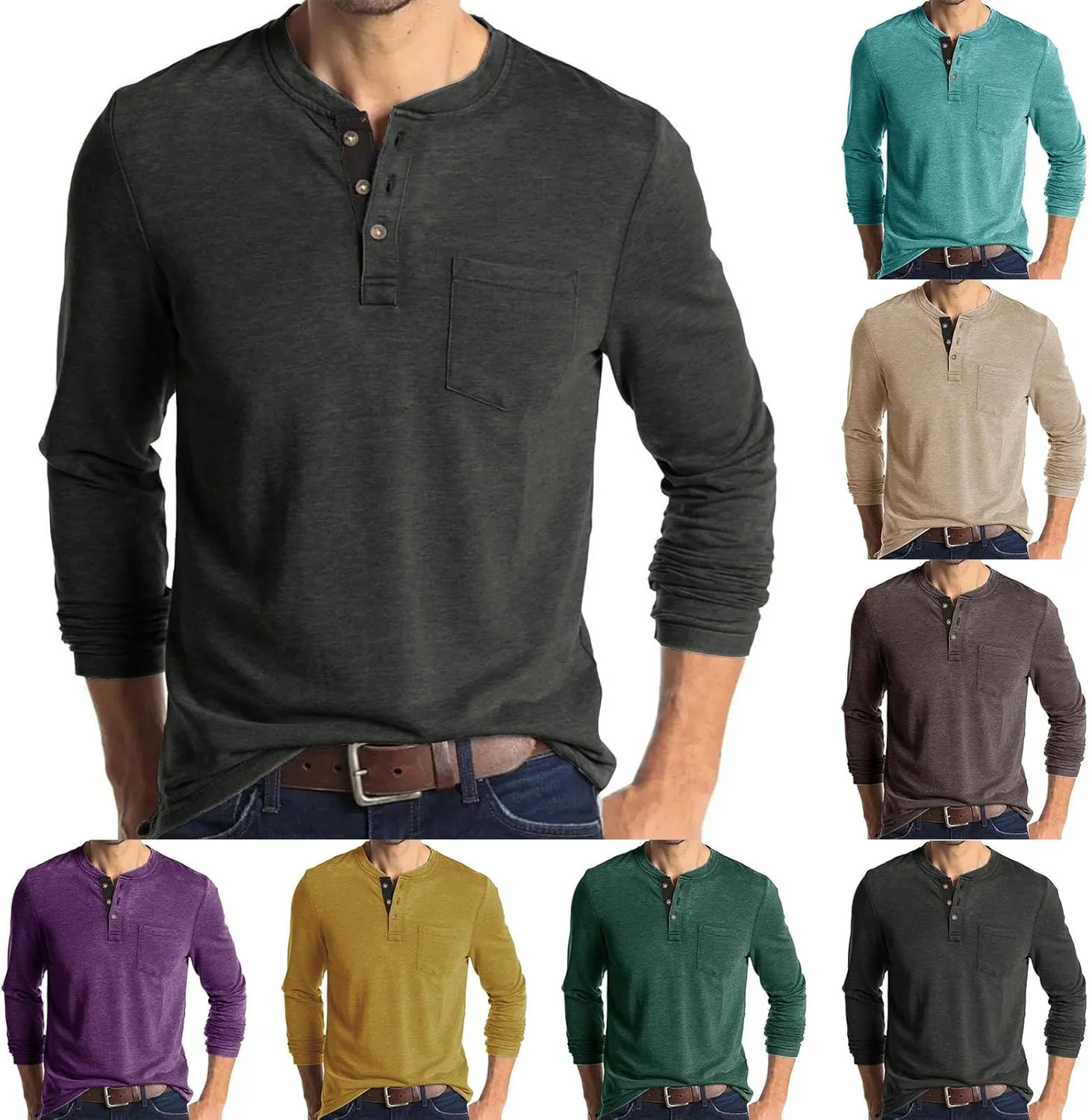 

Мужская футболка-поло с длинным рукавом и карманом Piuwrlz