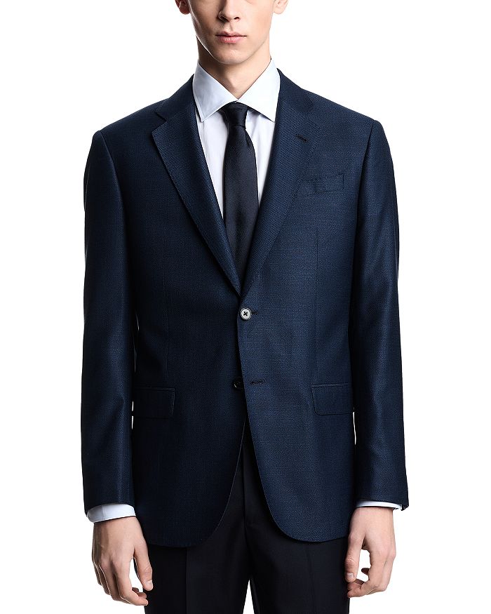 

Классический блейзер с вырезными лацканами Regular Fit Emporio Armani, синий