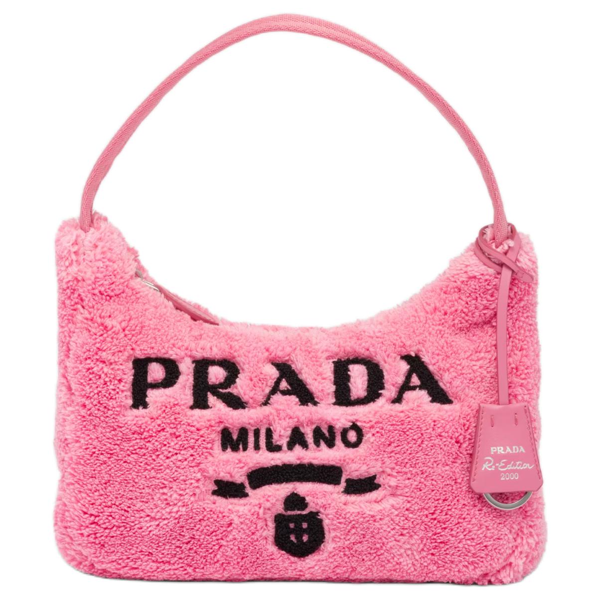 

Re Edition 2000 Мини-сумка из вельвета Лепестковый розовый/Черный PRADA