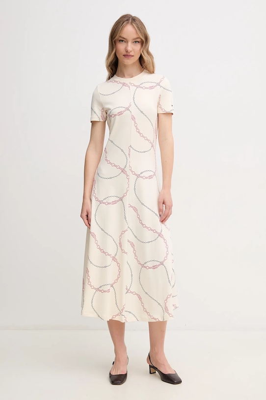 

Хлопковое платье Tommy Hilfiger, бежевый