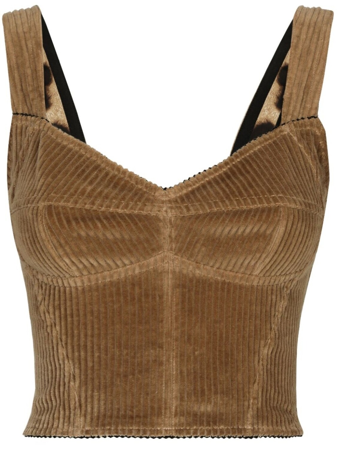 

Dolce & Gabbana bustier-style corduroy top, коричневый