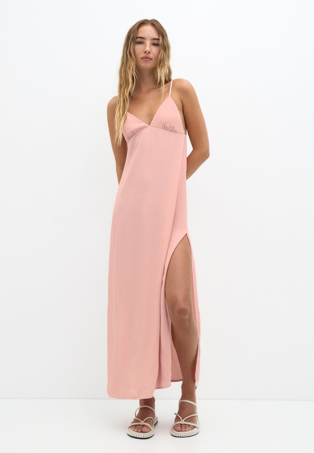 

Платье макси DYE MIDI PULL&BEAR, розовый