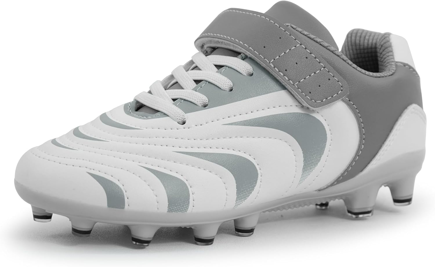 

Футбольные бутсы для детей и подростков BomKinta - детская футбольная обувь - FG для улицы для мальчиков и девочек, серый