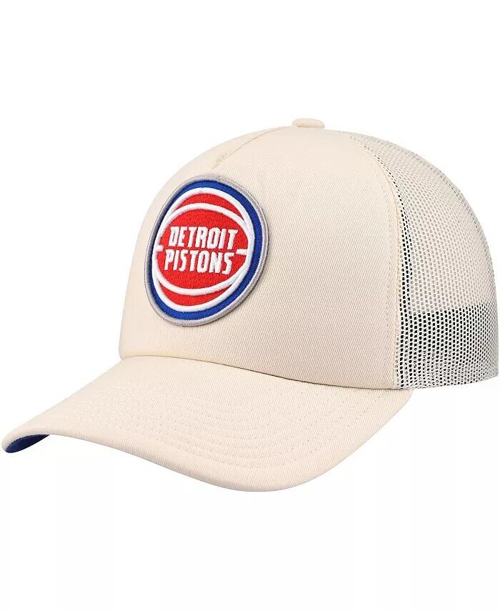 

Мужская кремовая регулируемая кепка Detroit Pistons Trucker Mitchell & Ness, бежевый