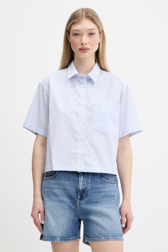 

Хлопковая рубашка Guess Jeans, синий