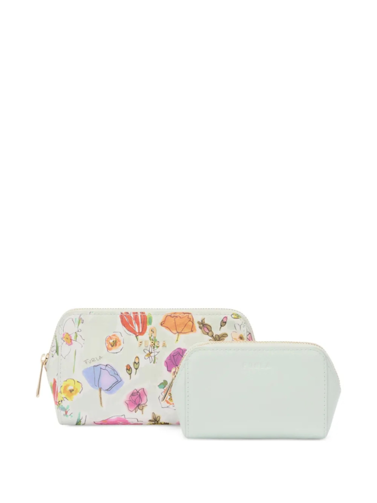 

Косметичка Furla с цветочным принтом, белый