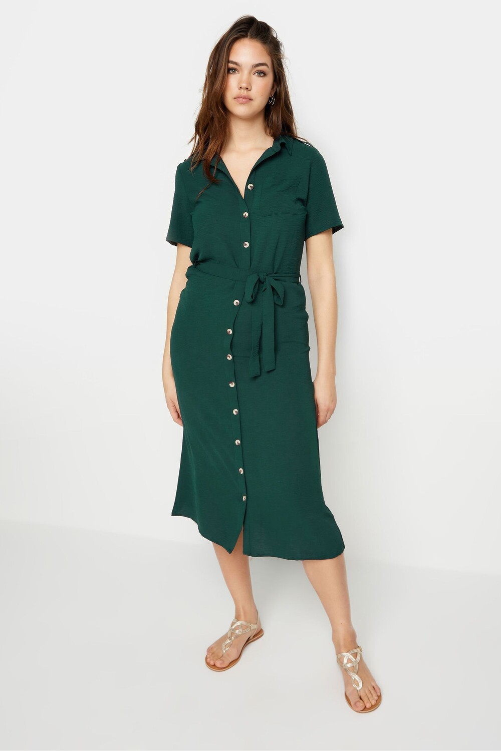 

Платье миди на пуговицах Long Tall Sally, зеленый