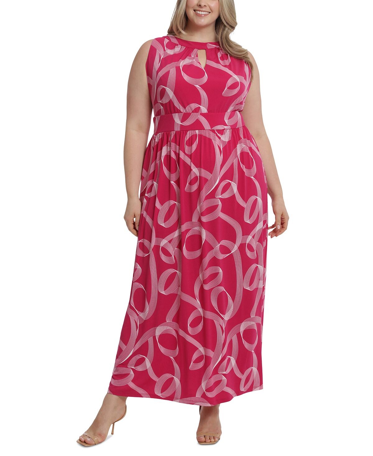 

Плюс размер Платье макси с бретелькой и замочной скважиной London Times