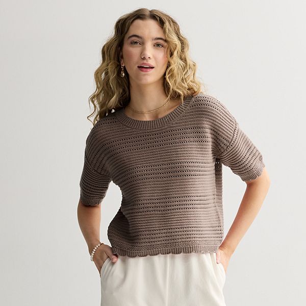 

Топ-свитер с ажурной вязкой для подростков Pink Republic, Coco Ash