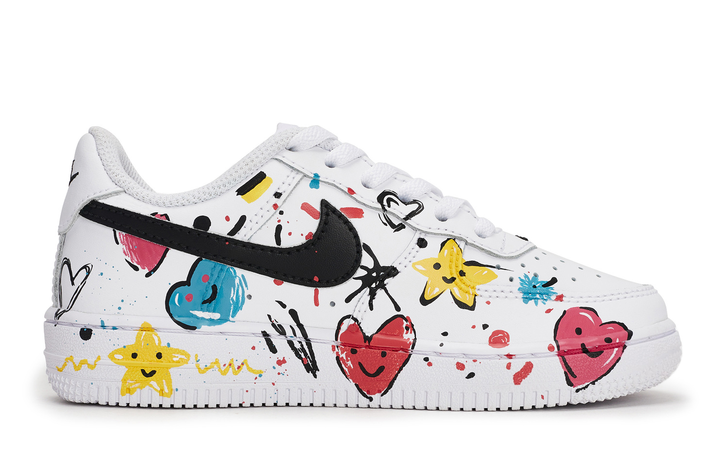 Nike Кроссовки для скейтбординга Air Force 1 LE Anti Slip Wear Resistant низкие черные белые красные желтые синие детские — фото 3