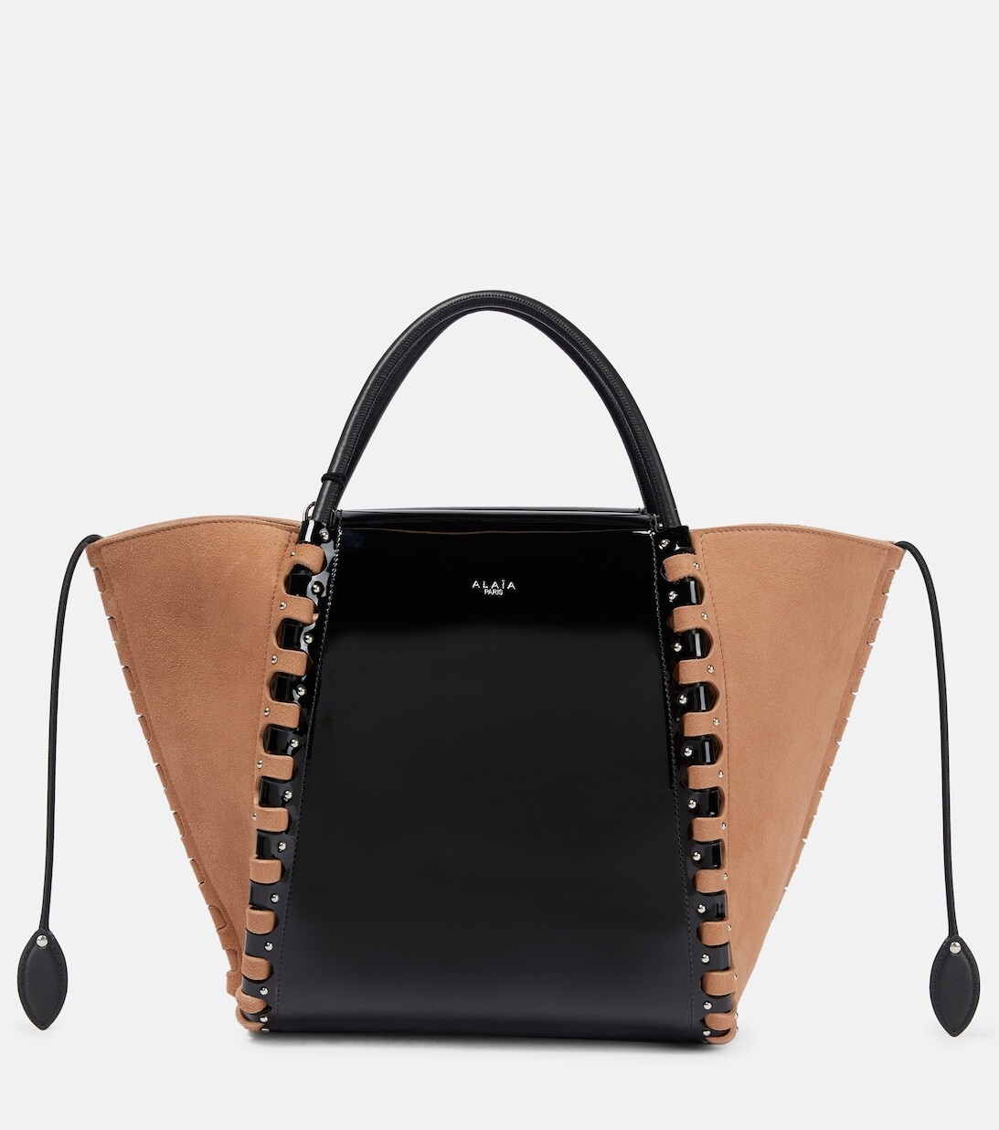

Сумка-тоут среднего размера Hinge из замши и кожи Alaïa, разноцветный