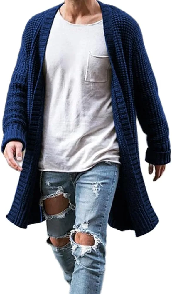 

Мужской кардиган с открытой передней частью, легкий, для осени и зимы Wekumgy