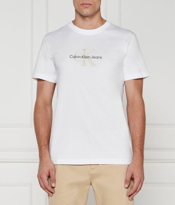 

Футболка с потертостями Regular fit Calvin Klein Jeans, белый
