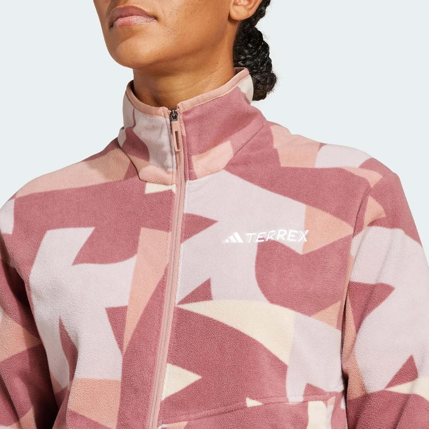 Флисовая куртка для хайкинга adidas Terrex, Wonder Beige / Burgundy — фото 3