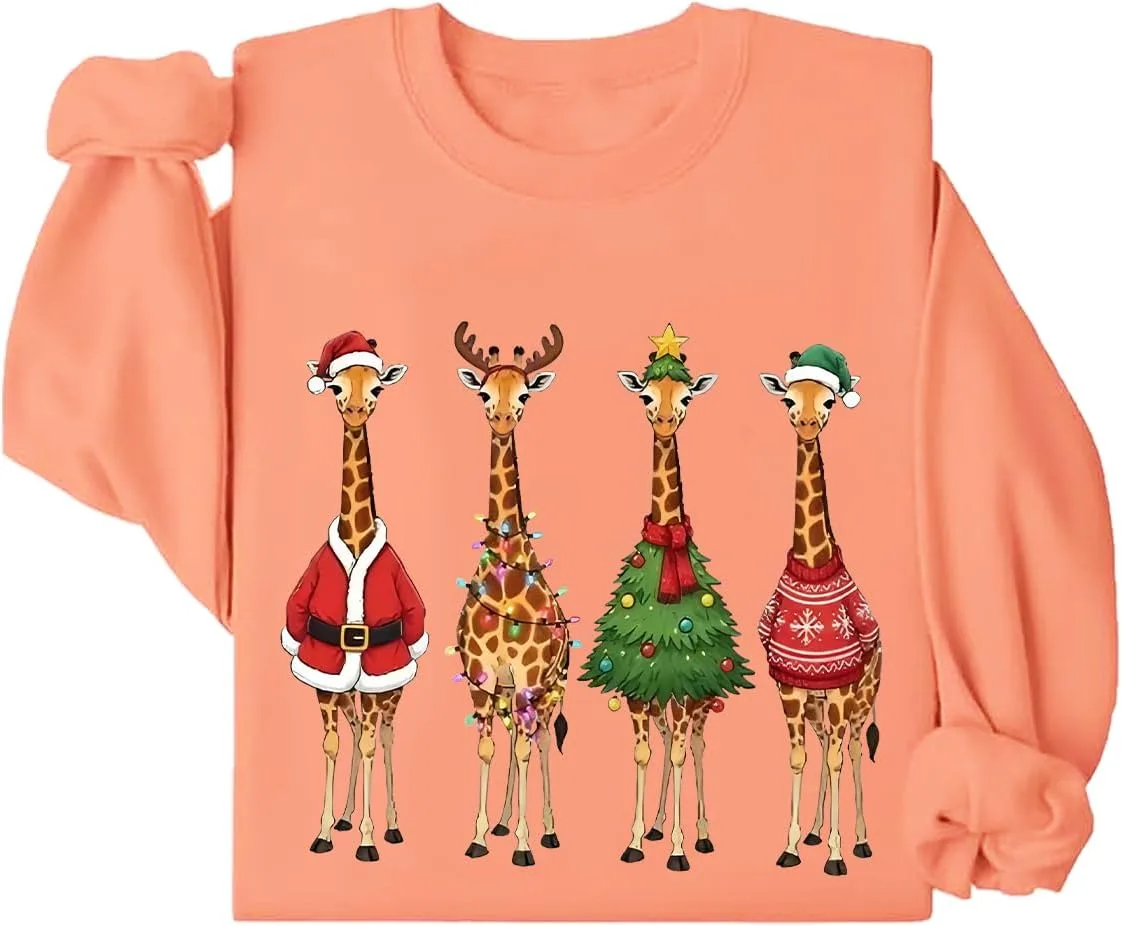 

Свитшот с жирафом на Рождество BTGRL