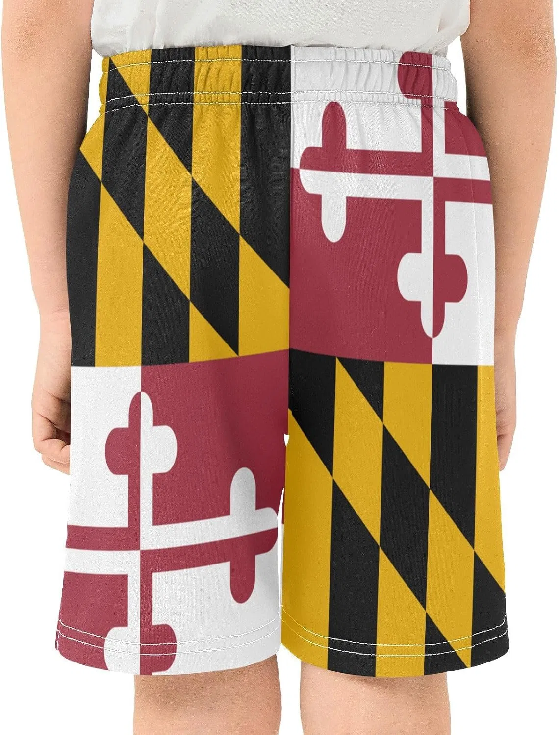 Шорты для мальчиков GuoChe легкие с карманами, цвет Maryland State Flag, XS — фото 4