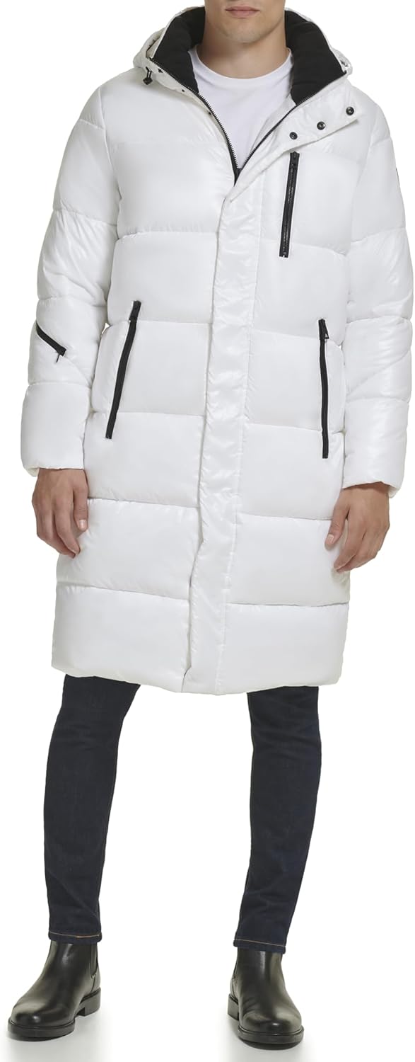 

Куртка-пуховик мужская GUESS Full Length Mid-weight с отстегивающимся капюшоном, White