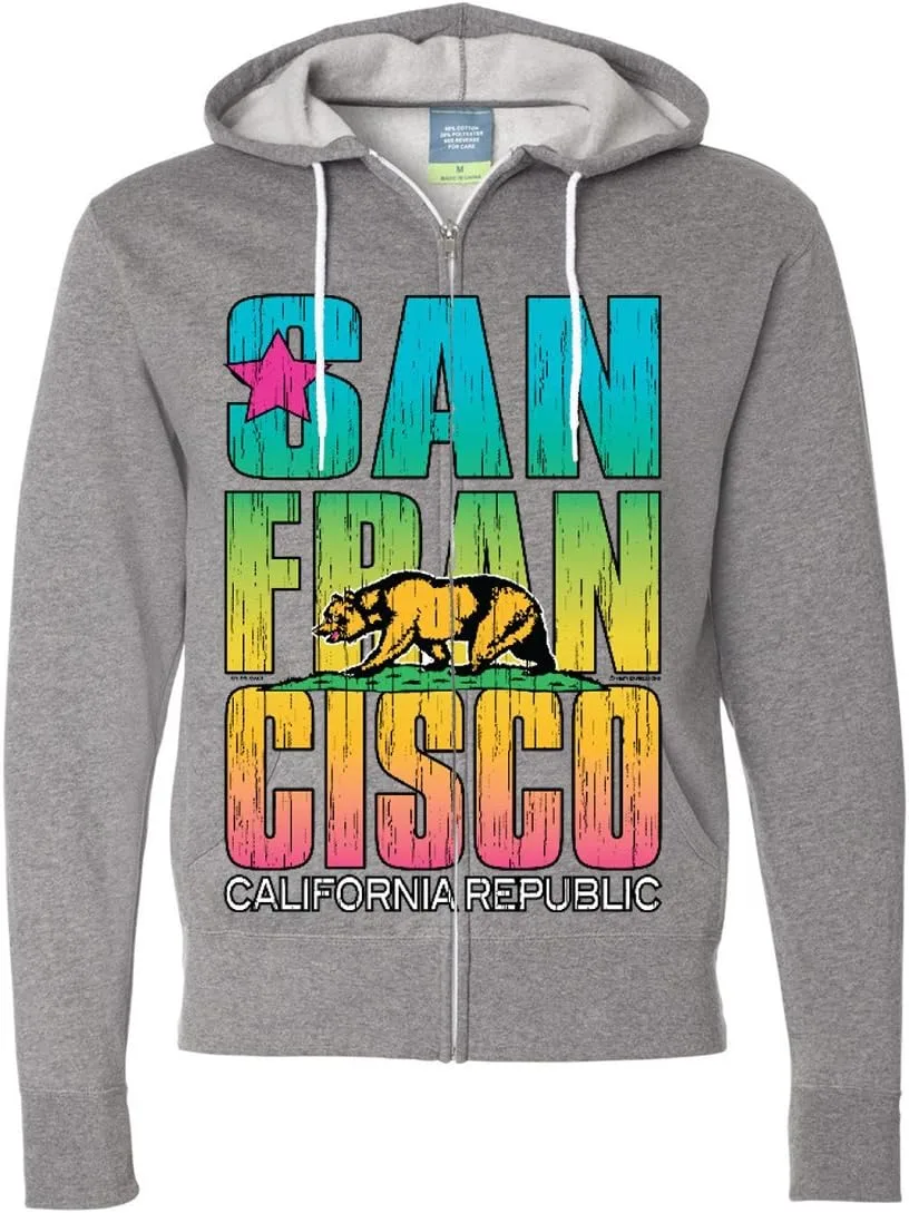 

Толстовка с молнией Dolphin Shirt Co San Francisco California Neon Rainbow