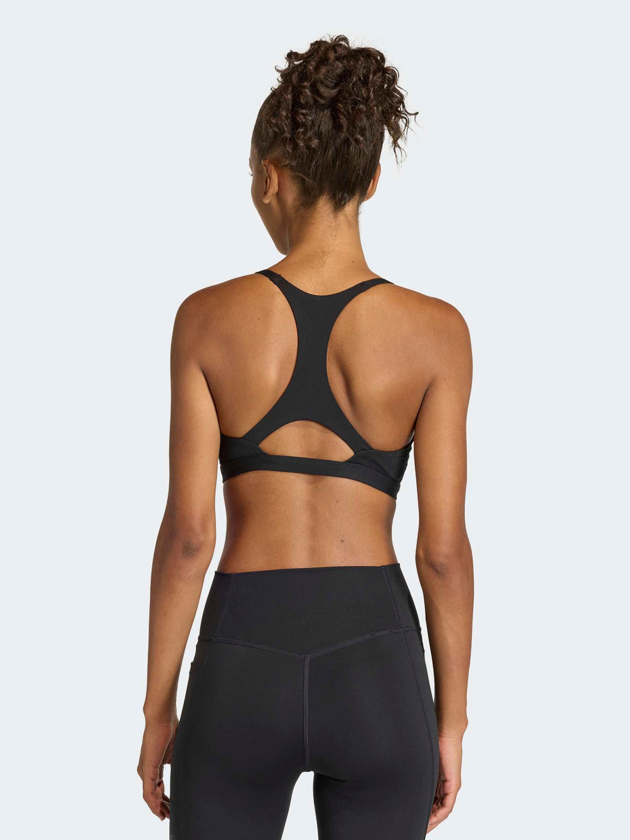 Adidas Performance Спортивный бюстгальтер-бралетт 'OPT ESS' в черном цвете — фото 4