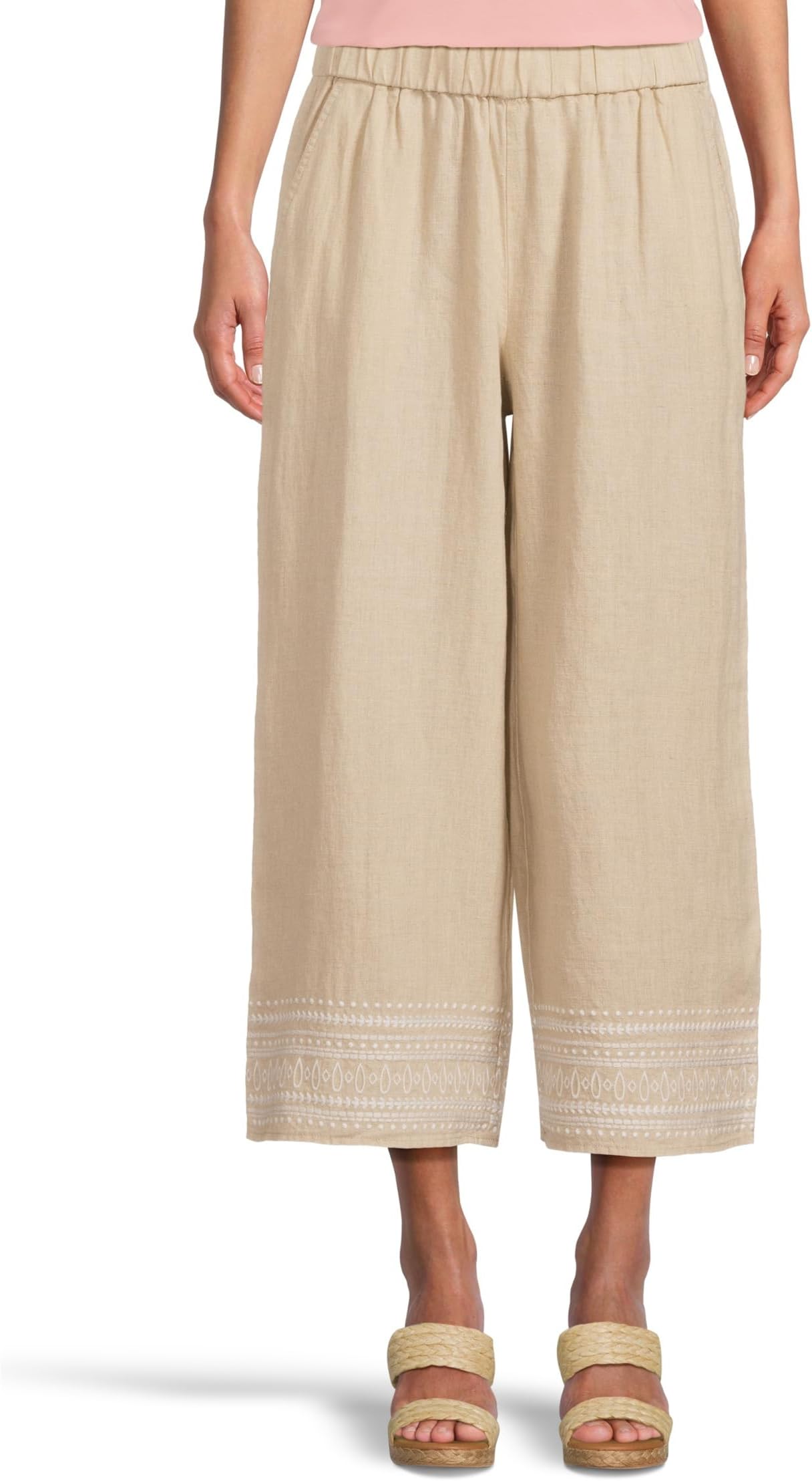 

Брюки Tommy Bahama Two Palms Embroidered Coulotte, цвет Natural Linen