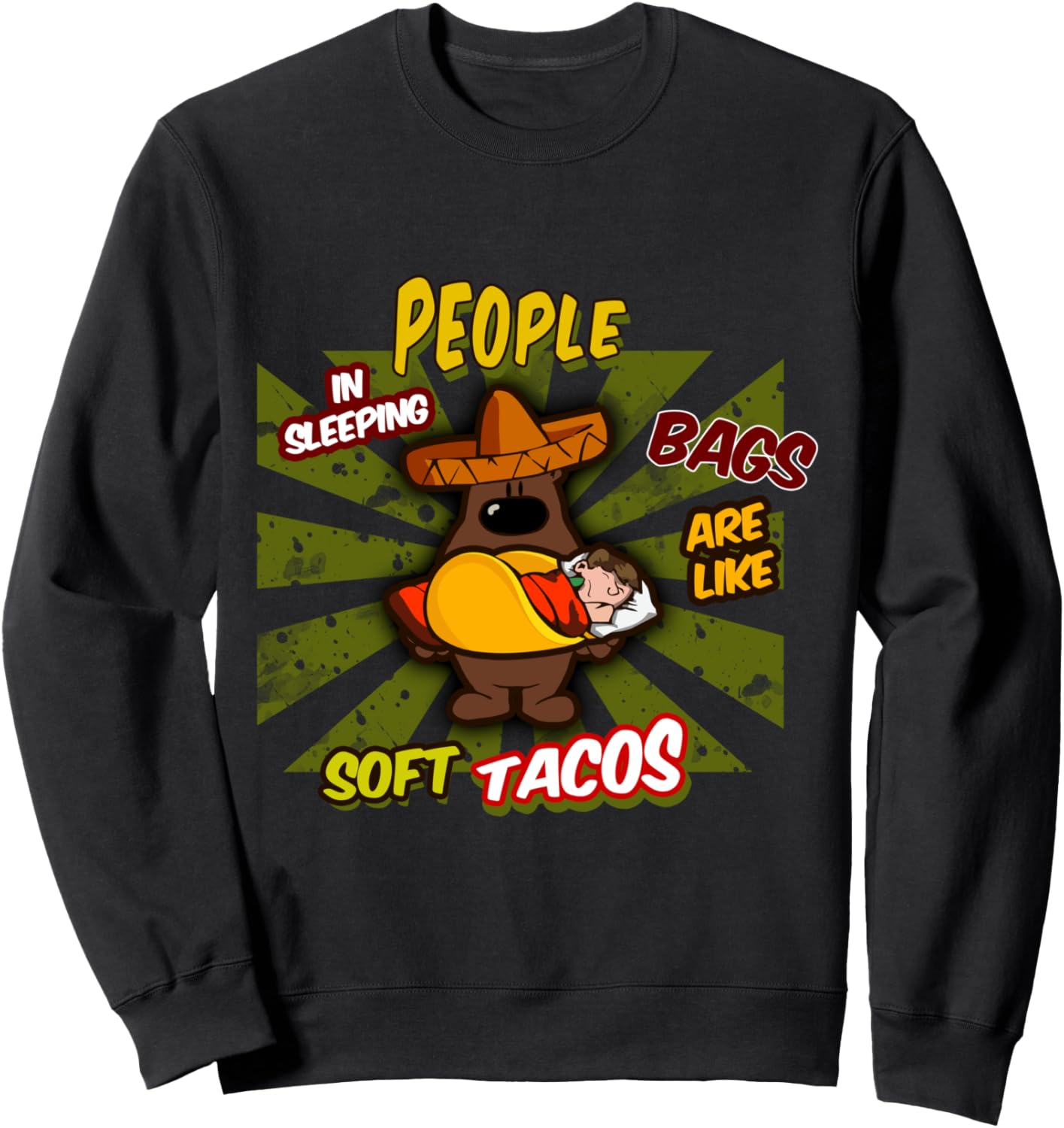 

Толстовка, Люди в спальных мешках похожи на мягкие тако в походной толстовке Uab Kidkis, черный