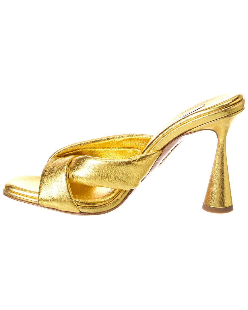 Кожаные мюли Aquazzura Amore 95, золотой — фото 2