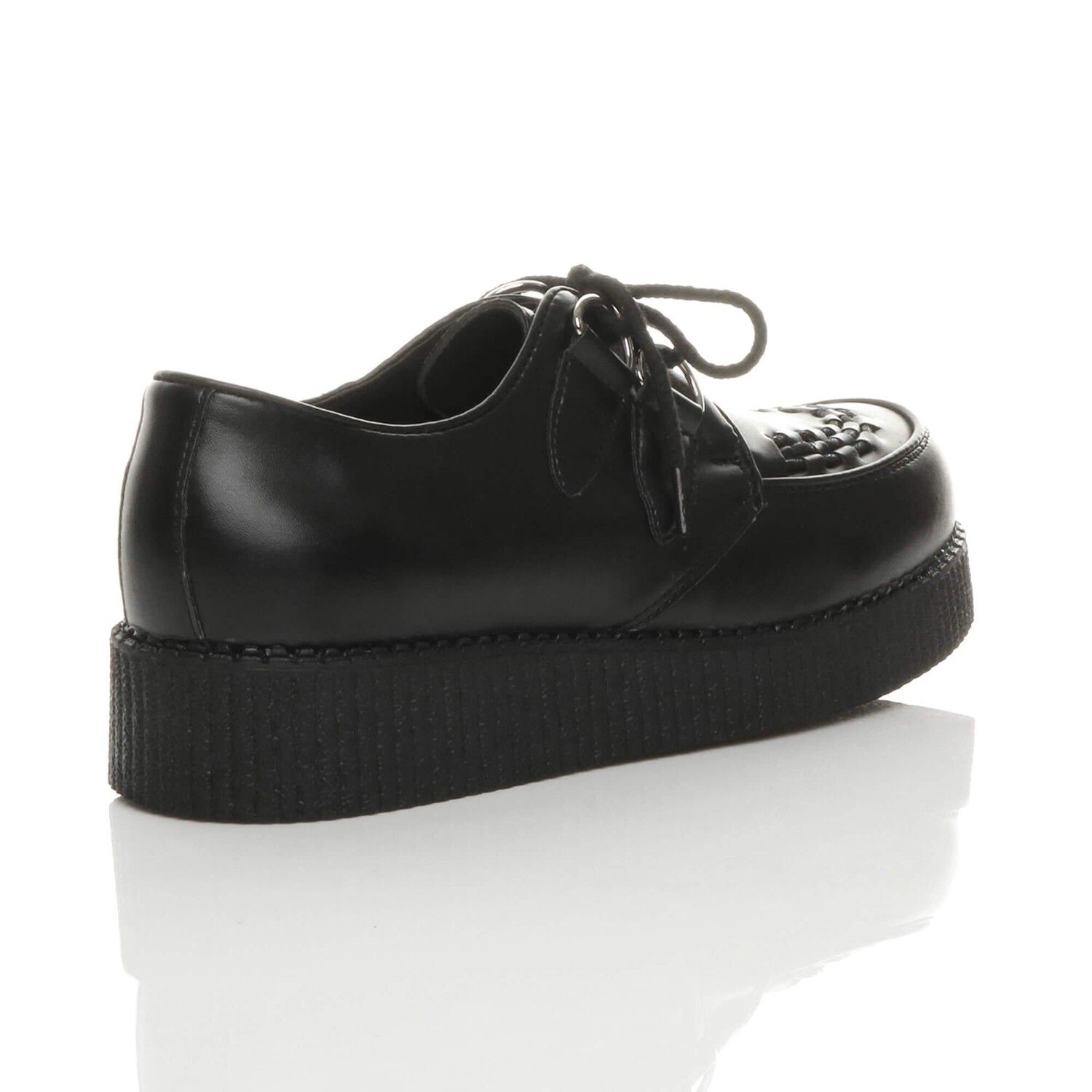 Туфли из искусственной кожи на шнуровке Teddy Boy на низкой танкетке Creepers Teddy Boy AJVANI, черный — фото 4
