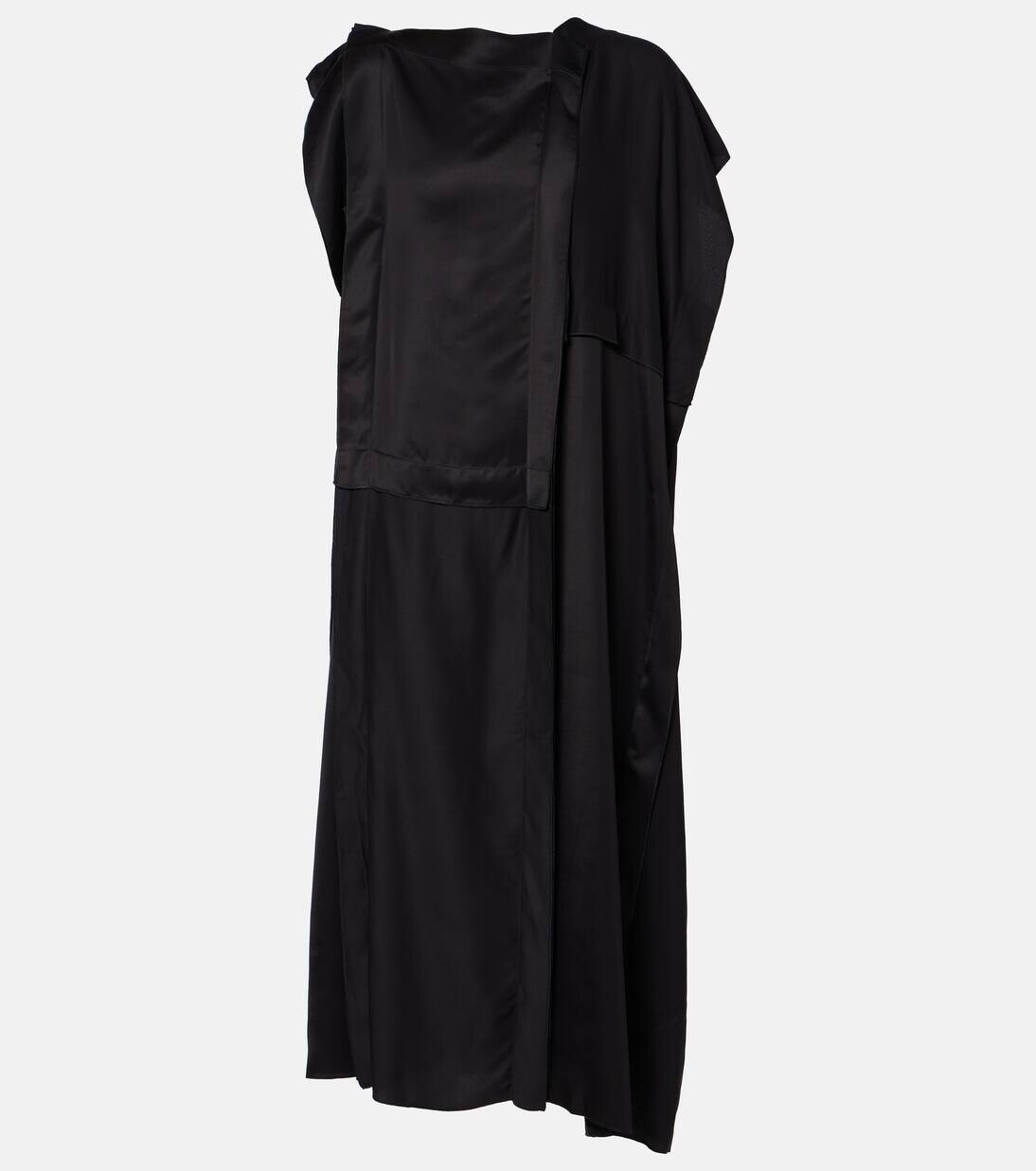 

Платье миди со сборками Mm6 Maison Margiela, черный
