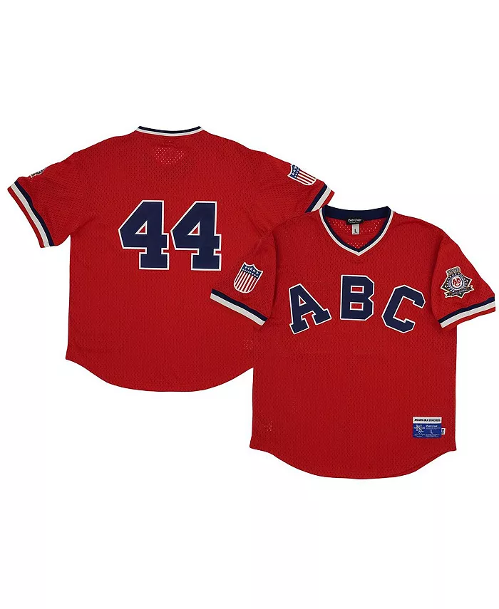 

Мужская #44 Red Atlanta Black Crackers Mesh Replica Jersey с V-образным вырезом Rings & Crwns