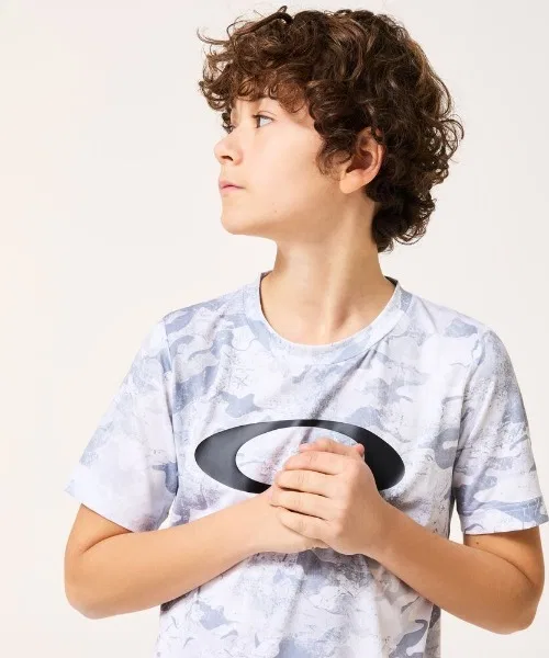 Детская футболка Oakley QD SS Graphic Tee с камуфляжным принтом серо-белая