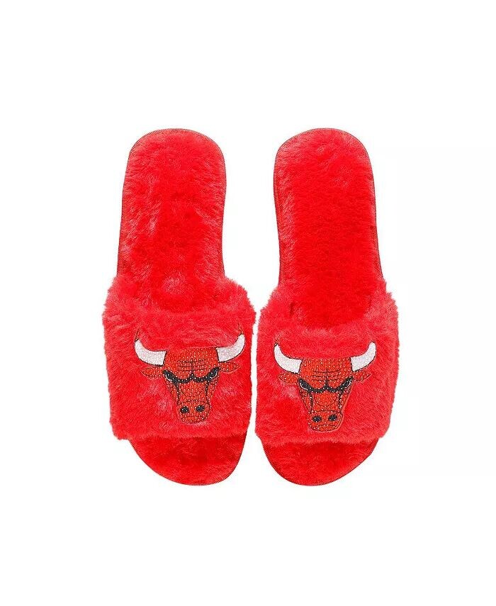 Женские красные тапочки Chicago Bulls со стразами FOCO