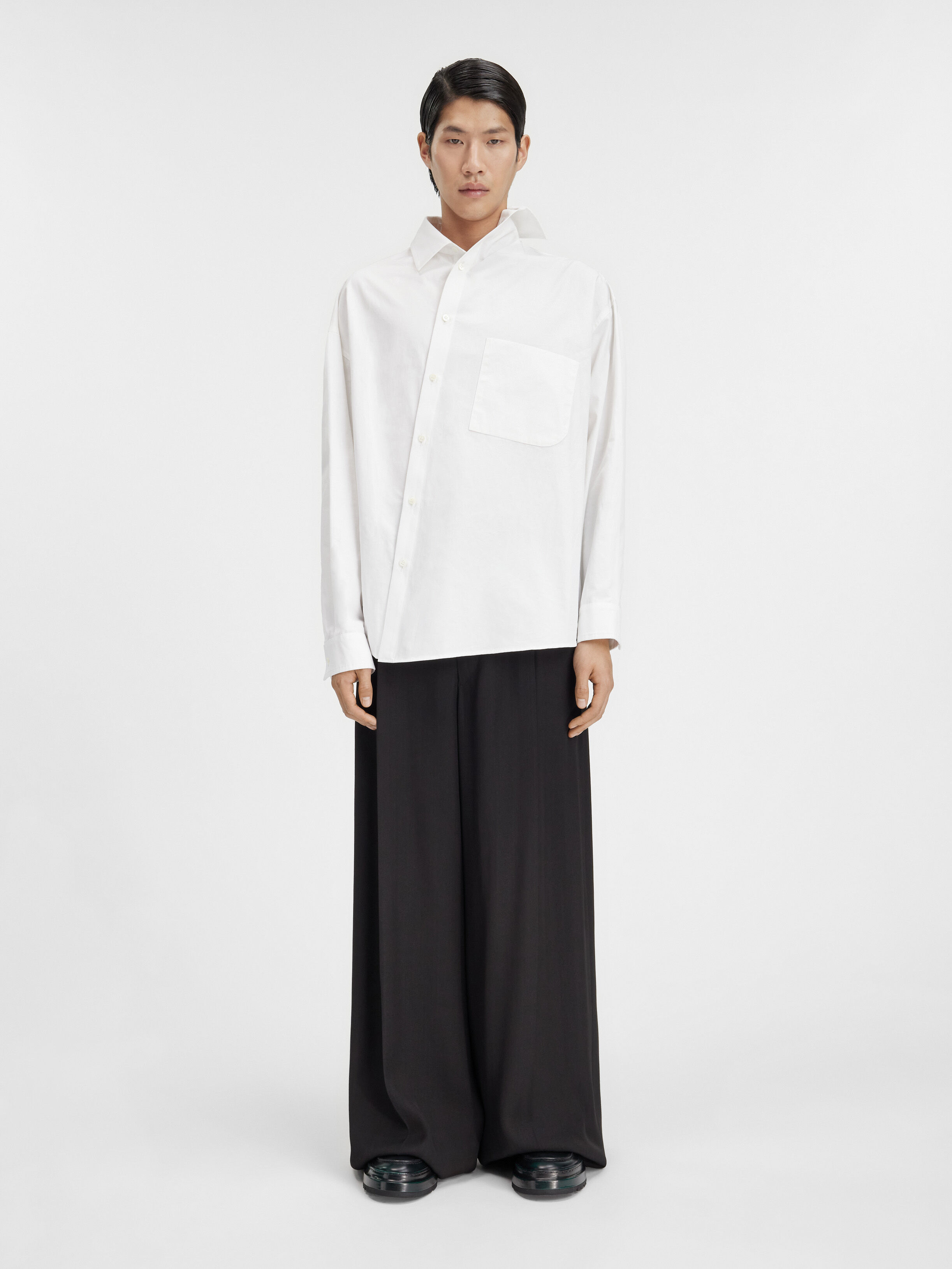 

Асимметричная рубашка JACQUEMUS The Cuadro shirt, белый