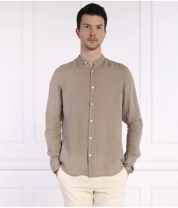 Льняная рубашка для гонок Regular fit Boss Orange, бежевый — фото 3